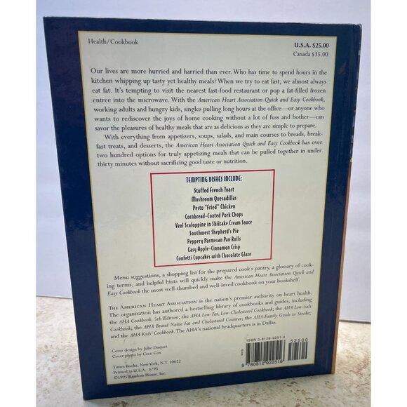 American Heart Association Cookbook Quick and Easy Recipes 200 Healthy Recipes - Picture 2 of 11